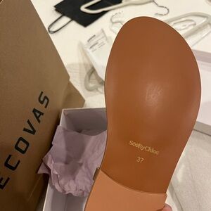 See By Chloe Nola metallic thong sandal NWT